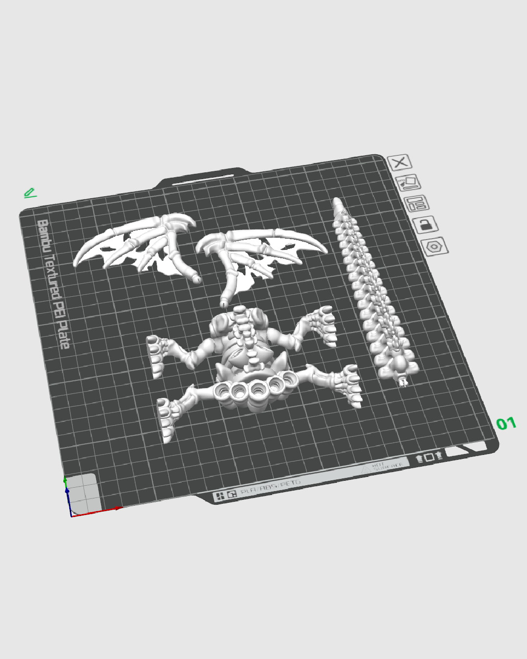Pentadragon Skeleton — composición completa