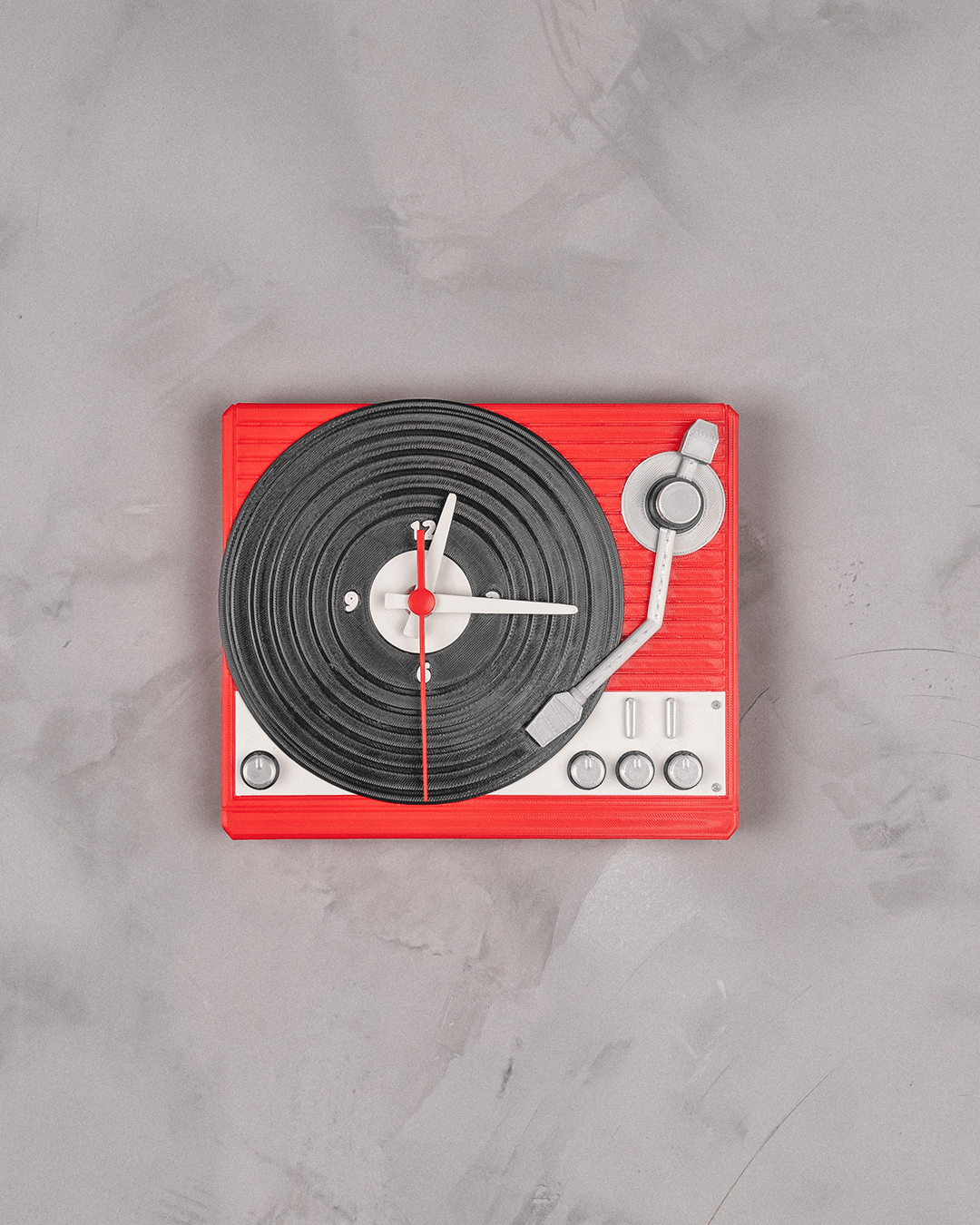 Retro Turntable Wall Clock — perspectiva
