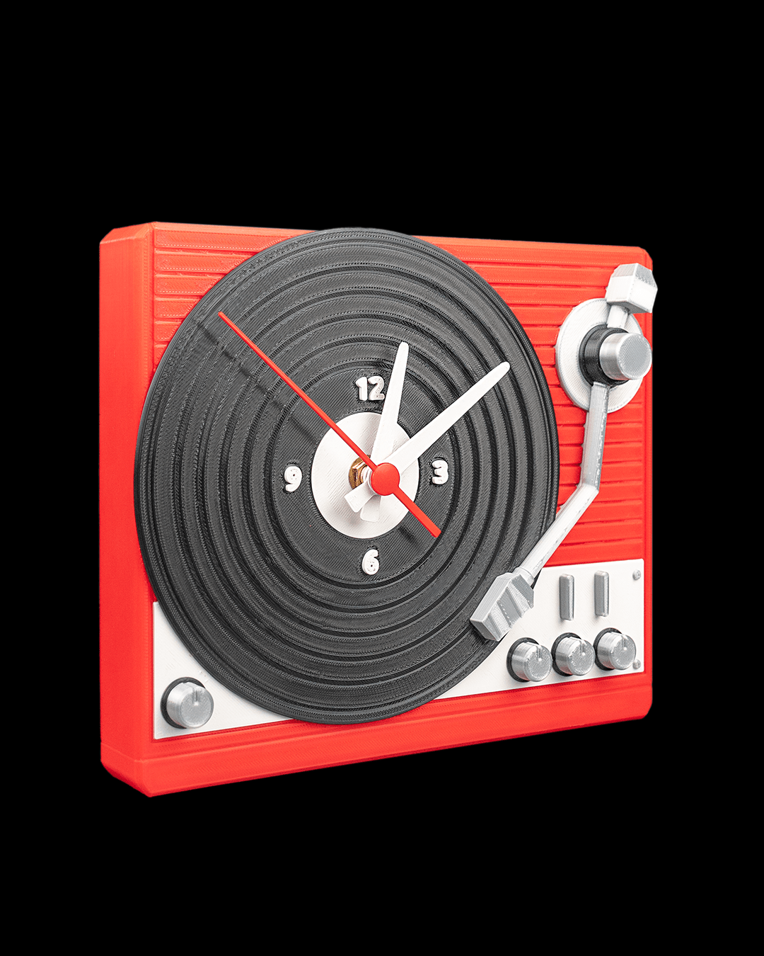 Retro Turntable Wall Clock — detalle